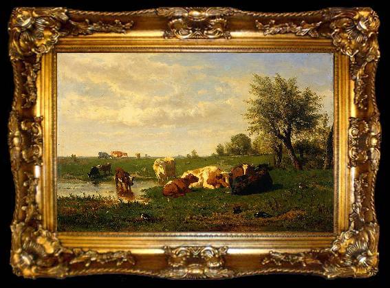 framed  Gerard Bilders Cows in the meadow, ta009-2